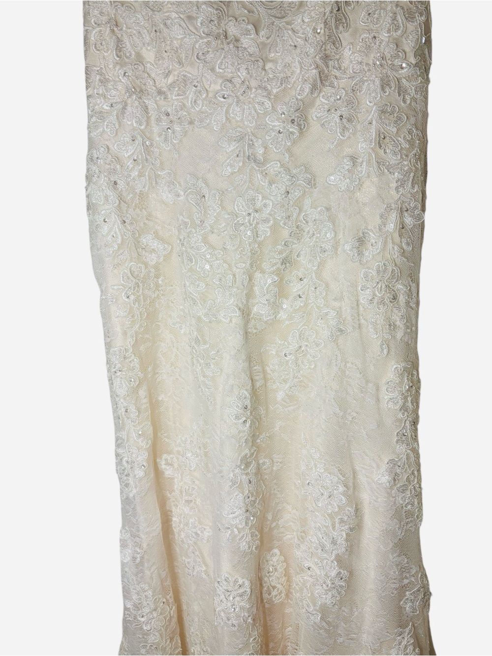 Cocomelody Lace Wedding Dress Sweetheart Illusion Back Layered A-Line Train - Picture 6 of 12